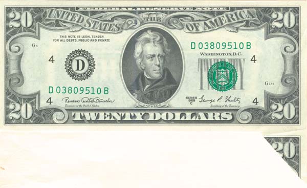 Paper Money Error - $20 Cutting Error